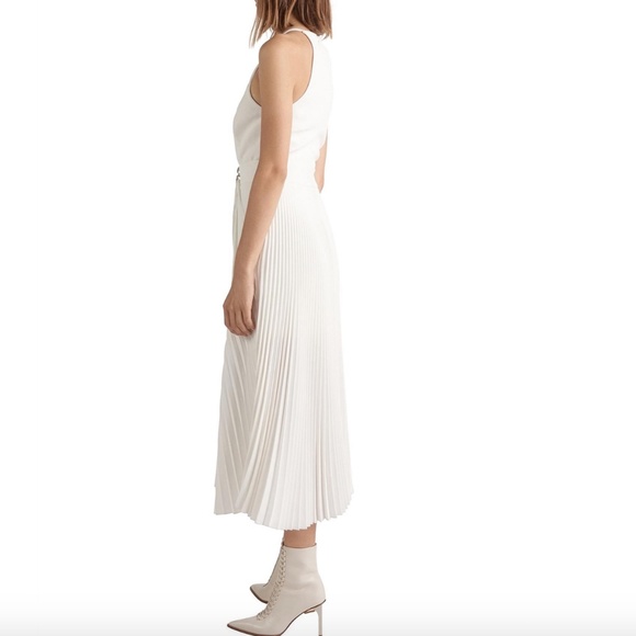 New Dion Lee Pleated Trapeze Dress In Ivory White Size 6 - Picture 3 of 16